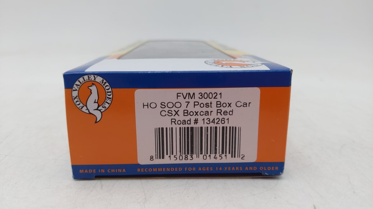 Fox Valley Models 30021 HO Scale CSX 7 Post Box Car #134261