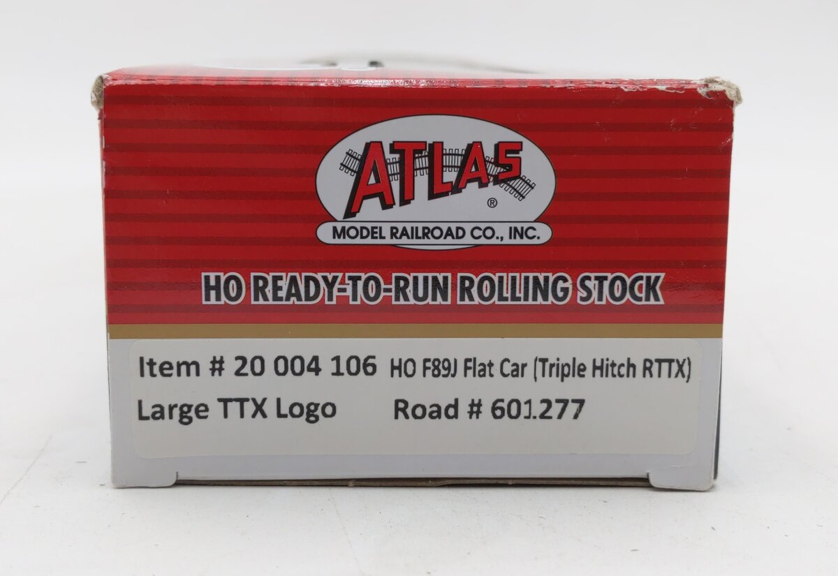 Atlas 20004106 HO TTX F89J Flat Car (Triple Hitch RTTX) #601277 NIB