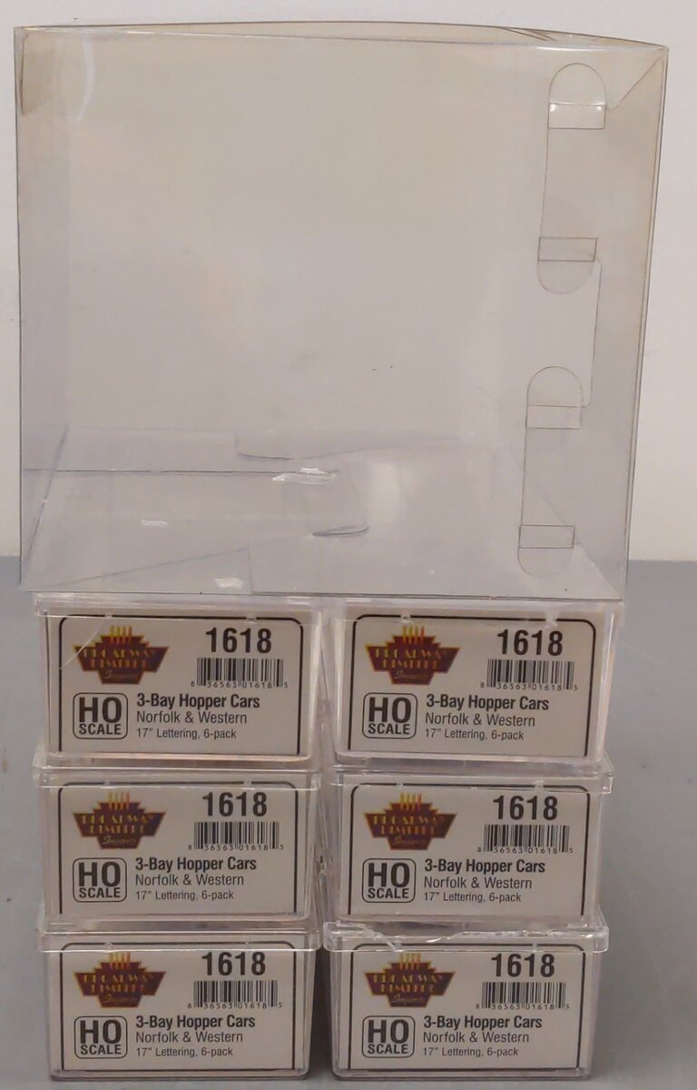 Broadway Limited 1618 HO Norfolk & Western H2a 3-Bay Hoppers (6)