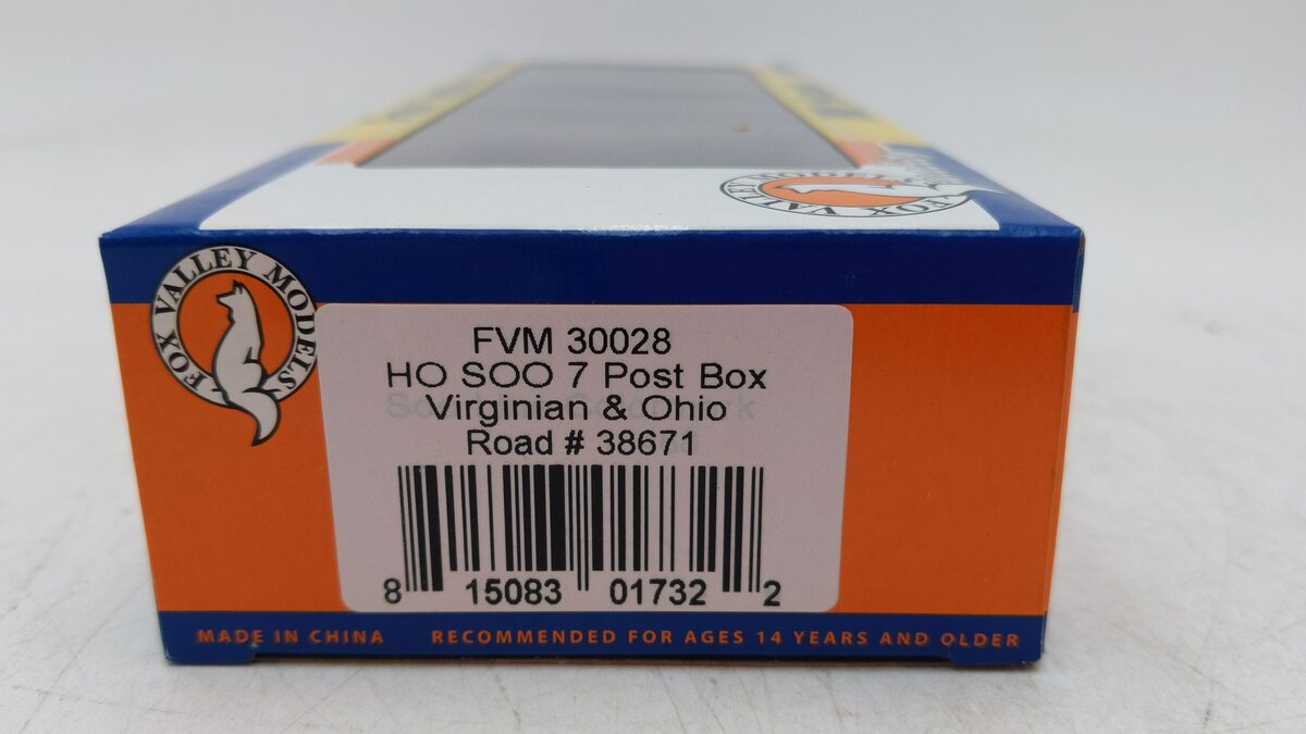 Fox Valley Models 30028 HO Soo Line 7 Post Box Virginia & Ohio Road # 38671