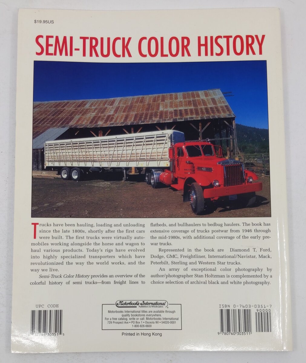 Semi Truck Color History Paperback Book By Stan Holtzman EX
