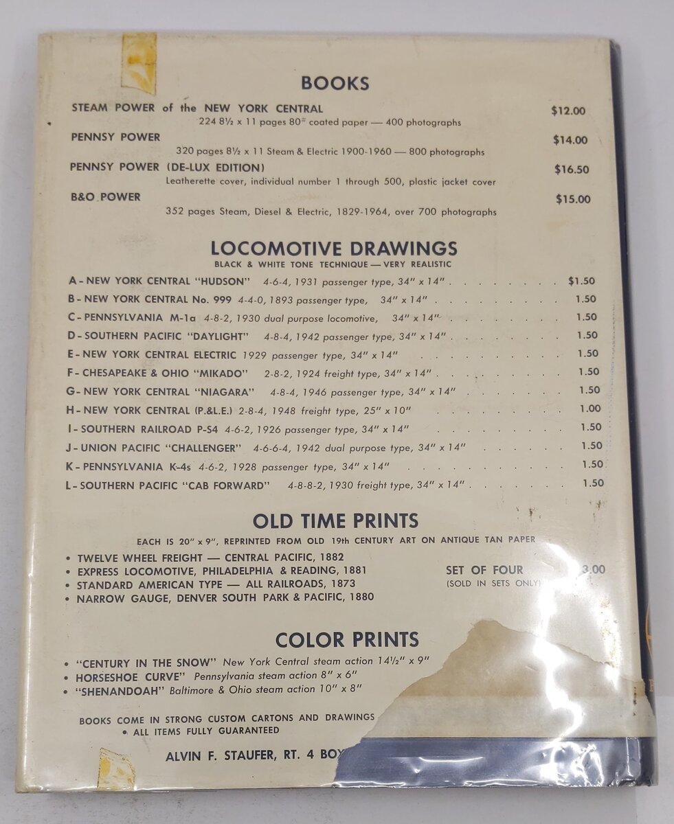 B & O Power Steam Diesel & Electric Power 1829-1964  Hardcover Book