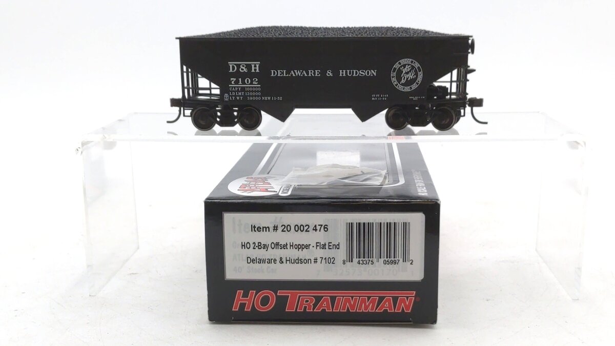 Atlas 20002476 HO Scale Delaware & Hudson 2- Bay Offset Hopper #7102