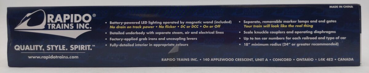 Rapido Trains 106009 HO Via Rail Canada 73' 6" Smooth Side Baggage-Express #9645 MT/Box