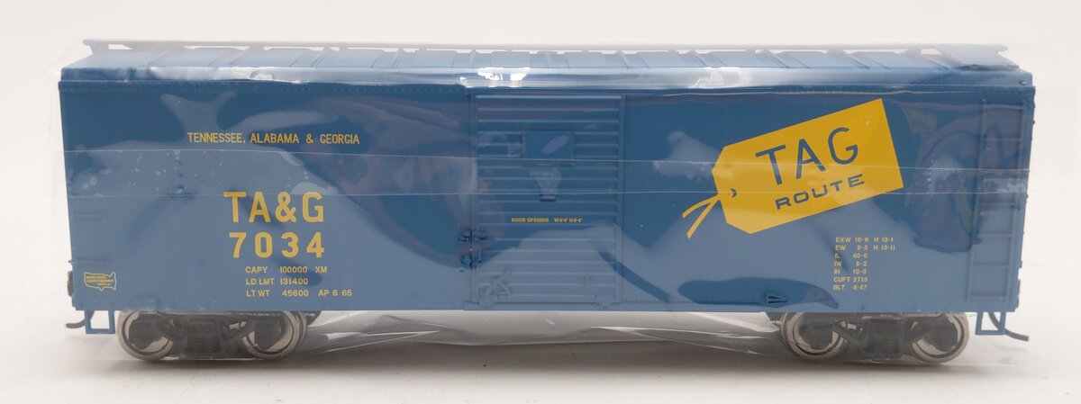 Bowser 42736 HO Scale TAG Route 40' Boxcar RTR Bit 4-47 Box Car #7034