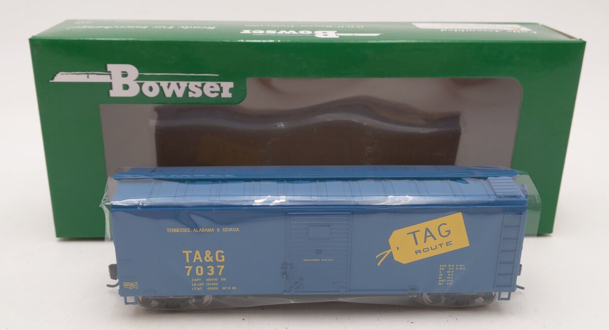 Bowser 42738 HO Scale TAG Route RTR 40' Bit 4-49 Boxcar #7037