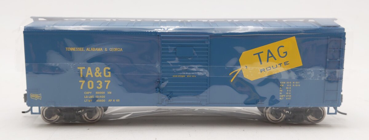 Bowser 42738 HO Scale TAG Route RTR 40' Bit 4-49 Boxcar #7037