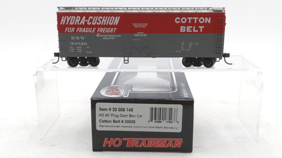 Atlas 20006148 HO Scale SSW Cotton Belt 40' Plug Door Boxcar #30026