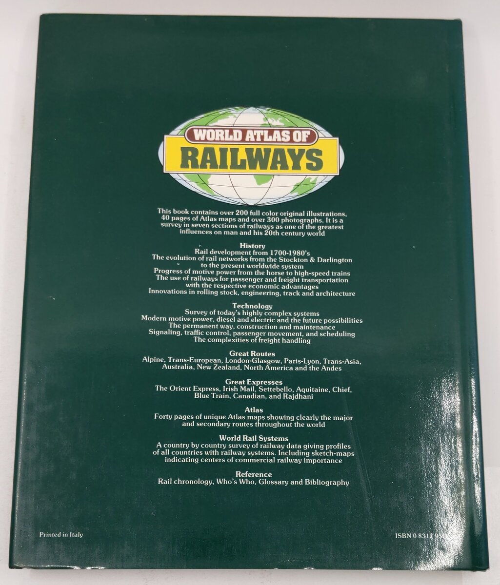 World Atlas of Railways Hardcover Book By O.s Nock EX