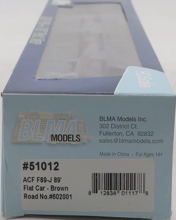 BLMA Models 51012 HO ACF F89-J 89' FLAT TTX #602001
