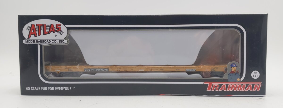 Atlas 20006444 HO TTX TM 68' Bulkhead Flat Car #804019