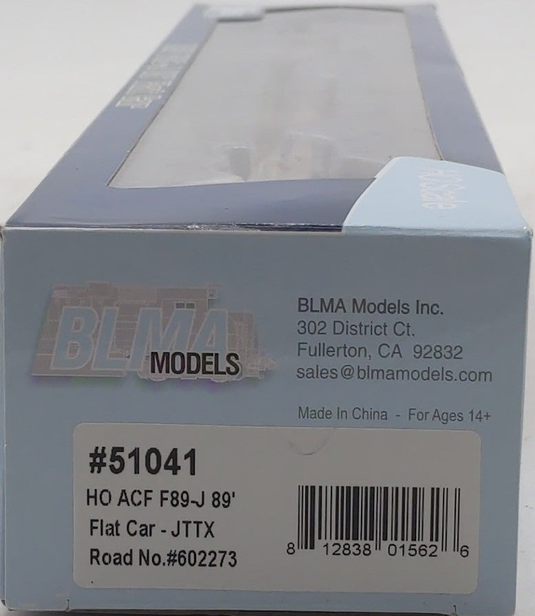 BLMA Models 51041 HO ACF F89-J 89' Flatcar w/Bulk/Pipe Riser Details #602273