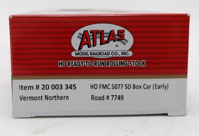 Atlas 20003345 HO Vermont Northern FMC 5077 Single Door Boxcar Early #7749