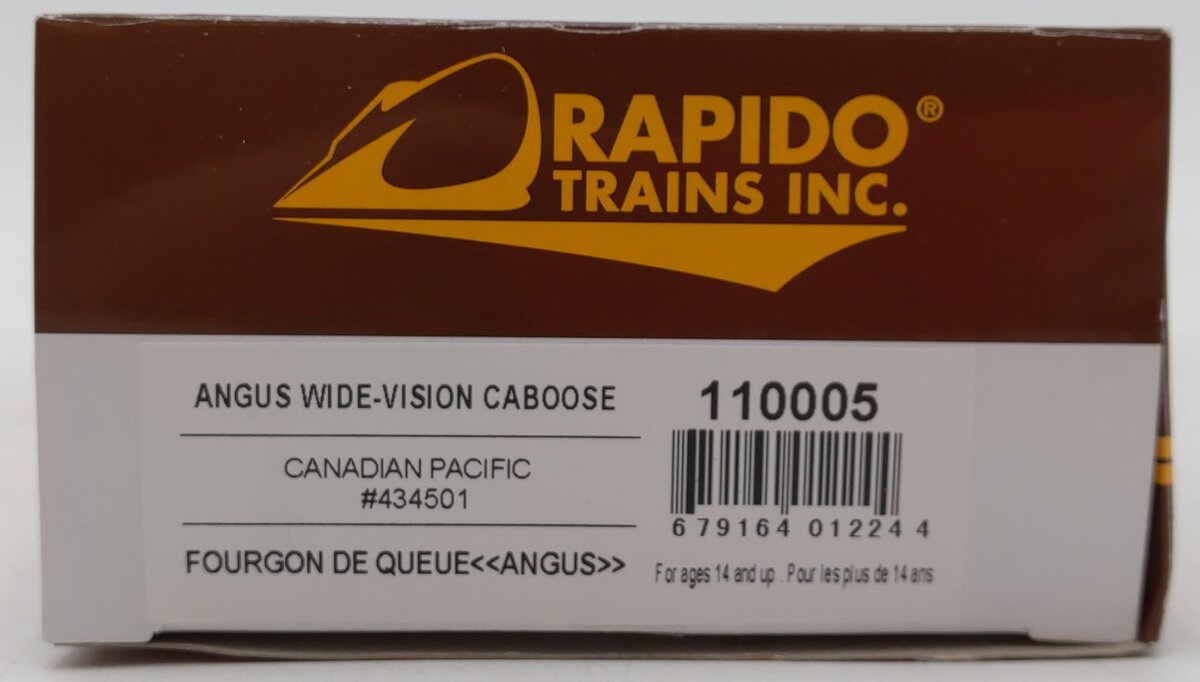 Rapido Trains 110005 HO Canadian Pacific Wide-Vision Caboose #434501