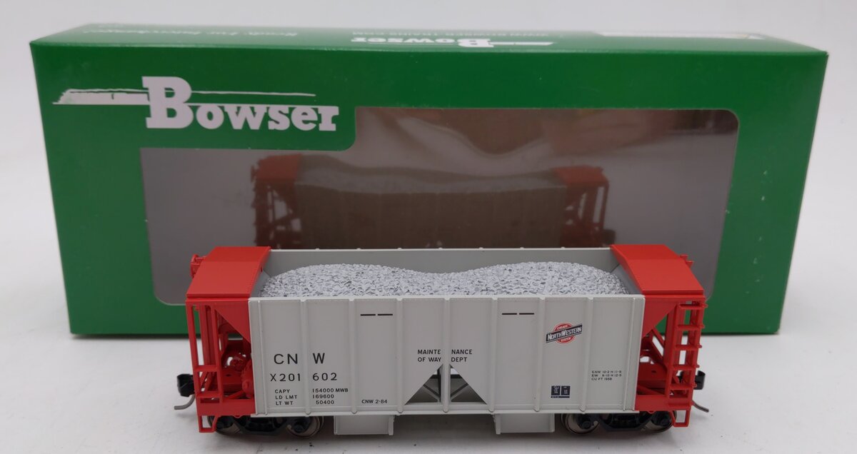 Bowser 42789 HO CNW 70 Ton 2-Bay Covered Ballast Hopper w/ Side Chutes #X201602