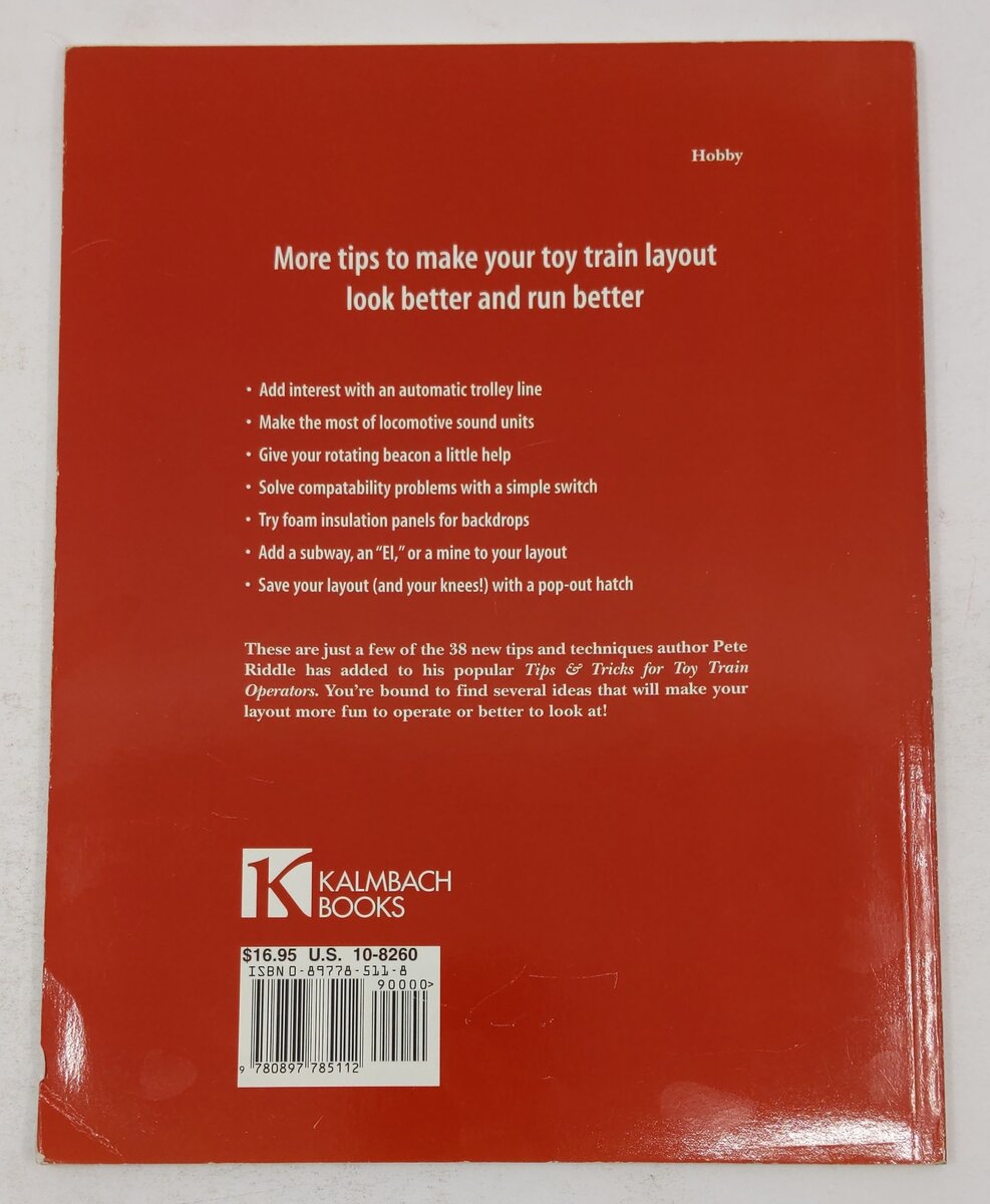 Tips and Tricks for Toy Train Operators Paperback Book By Peter H. Riddle VG