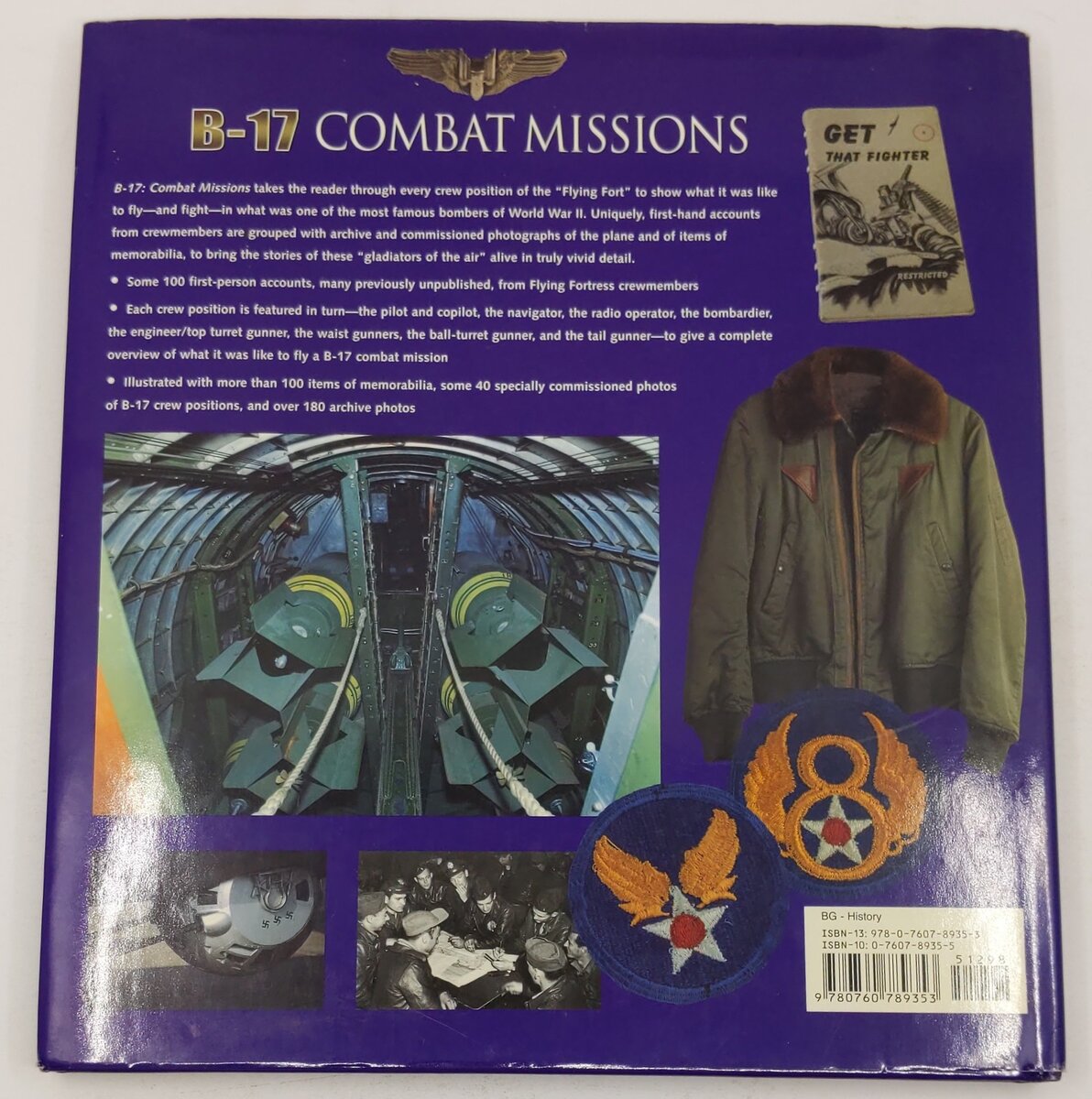 B-17: Combat Missions: Fighters, Flak, and Forts Hardcover Book Martin Bowman VG