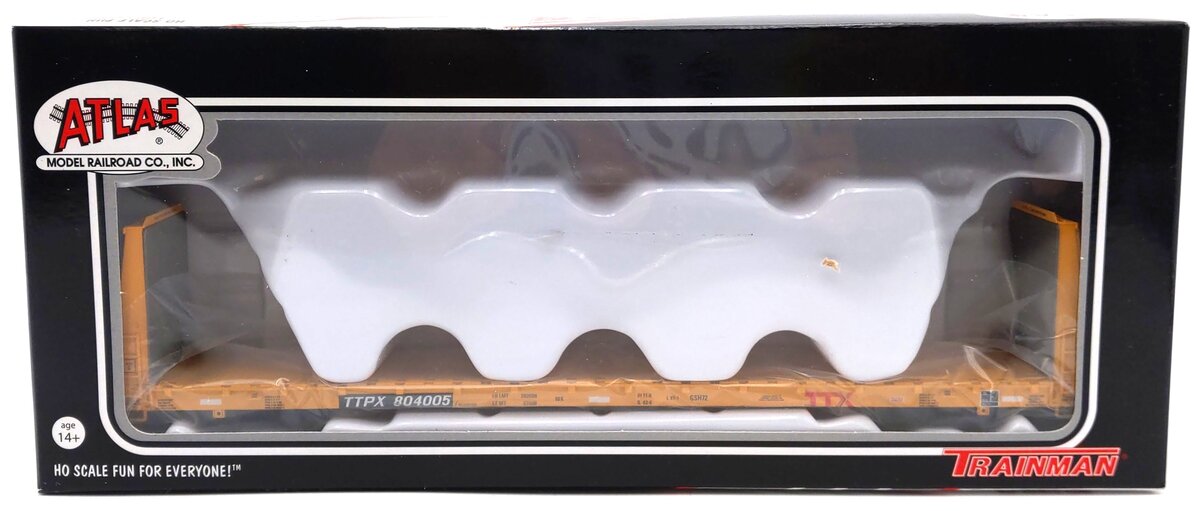 Atlas 20002667 HO Scale TTX Company 62' Bulkhead Flat Car #804005