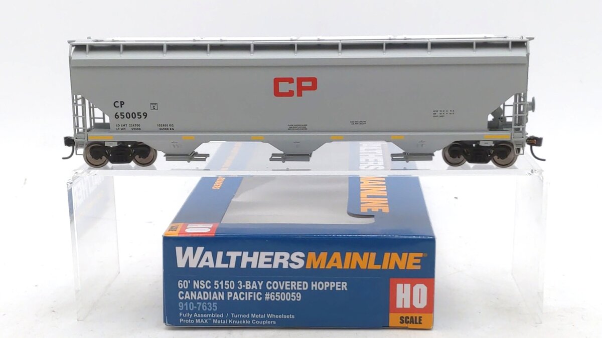 Walthers 910-7635 HO Canadian Pacific 60' NSC 5150 3-Bay Covered Hopper #650059