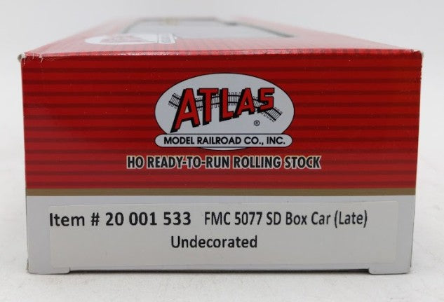 Atlas 20001533 HO Undecorated FMC 5077 Single Door Boxcar Late Version