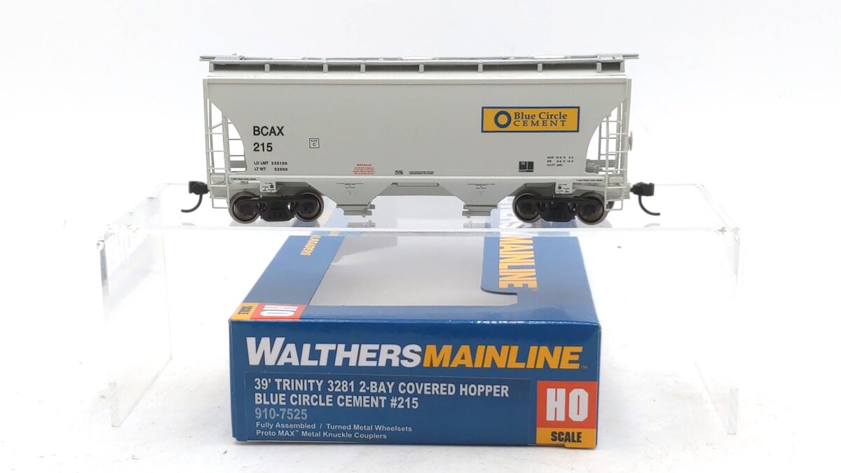 Walthers 910-7525 HO Scale Blue Circle BCAX Trinity 3281 Hopper #215