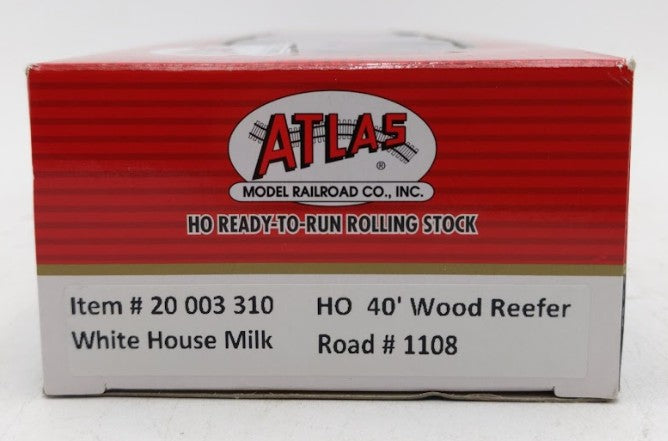 Atlas 20003310 HO Scale White House Milk 40' Wood Reefer Car #1108