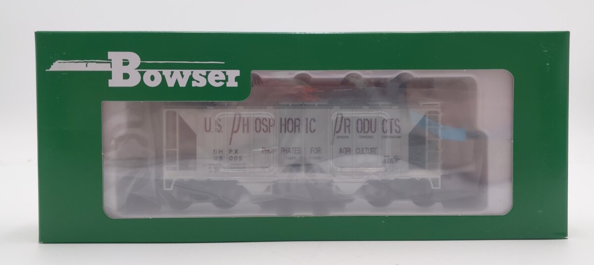 Bowser 42774 HO US Phosphoric Products 70-Ton 2-Bay Covered Hopper RTR #25005