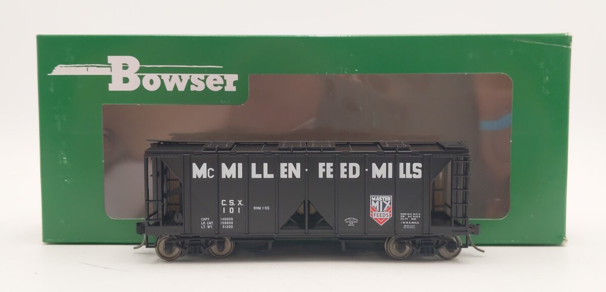 Bowser 42759 HO McMillen Feed Mills 70-Ton 2-Bay Covered Hopper RTR #101