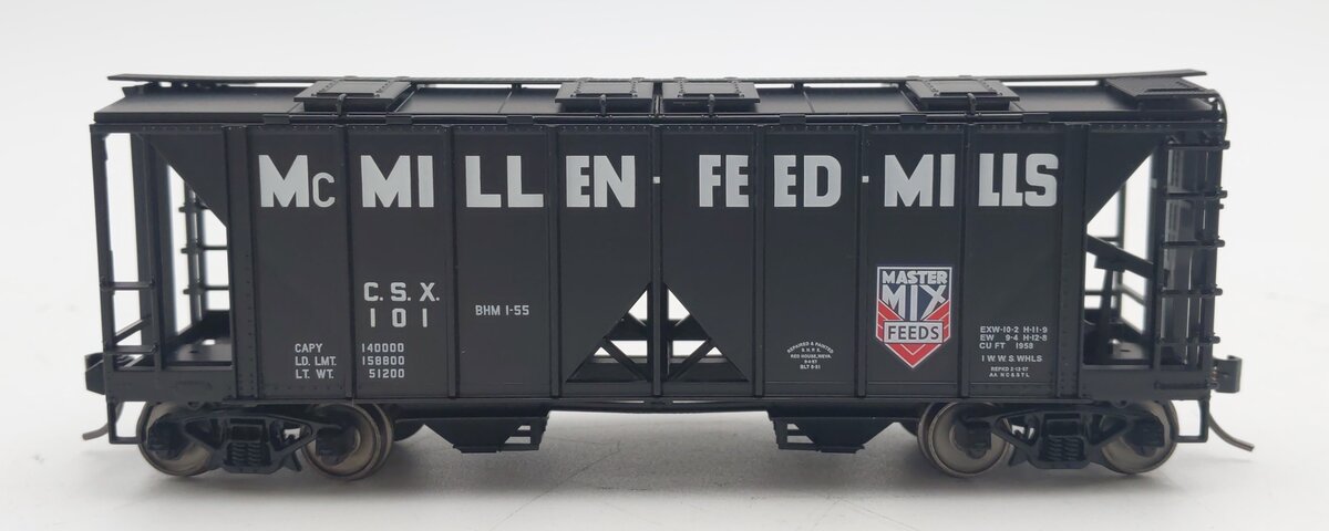 Bowser 42759 HO McMillen Feed Mills 70-Ton 2-Bay Covered Hopper RTR #101