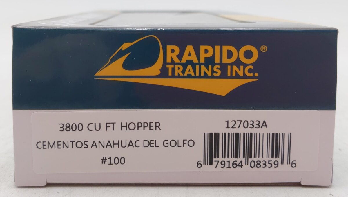 Rapido Trains 127033A HO Scale ANGXX 3800 Cu. Ft. Covered Hopper #100