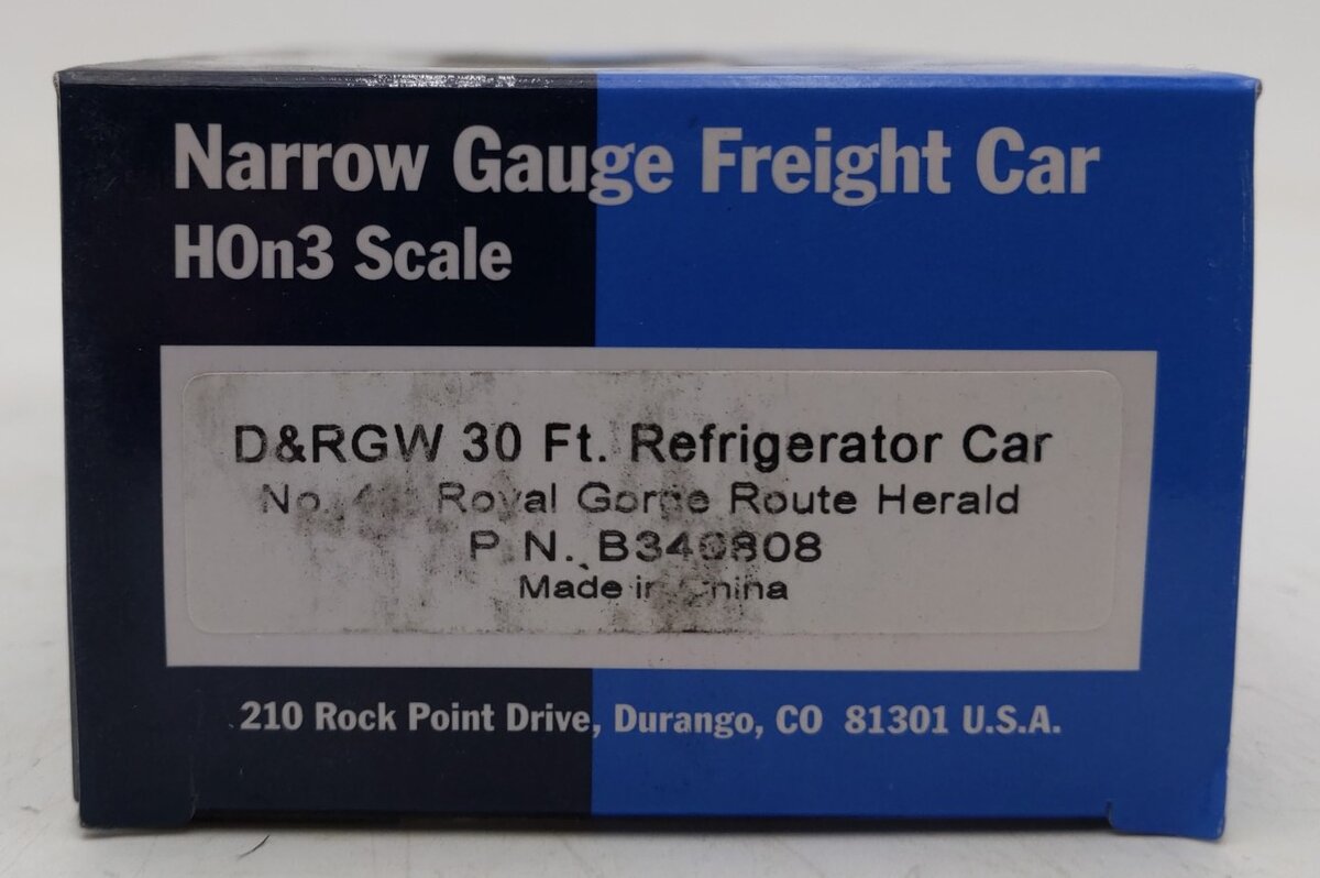 Blackstone Models B340808 HOn3 D&RGW Royal Gorge Route Herald 30' Ft. Reefer #43