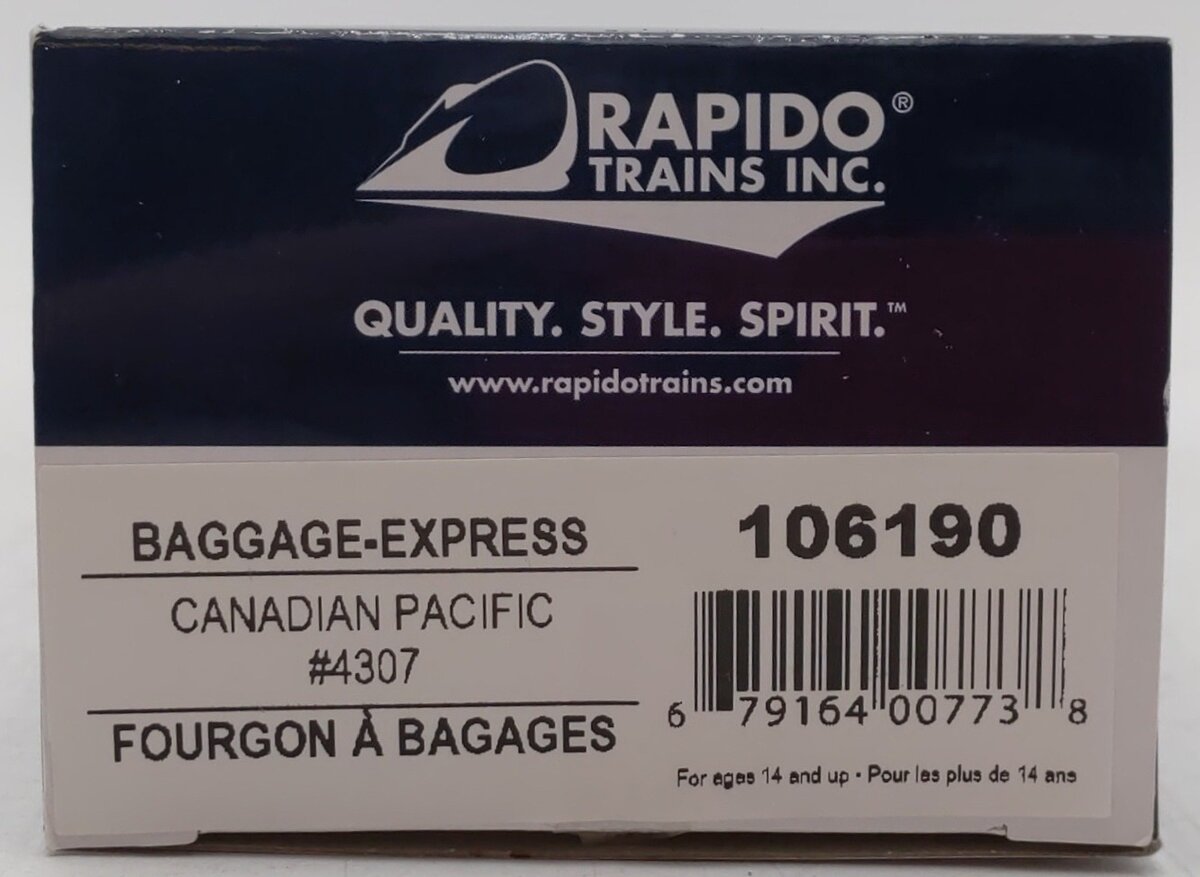 Rapido Trains 106190 HO Canadian Pacific Baggage Express Car #4307