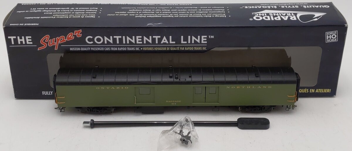 Rapido Trains 106254 HO Ontario Northland Baggage Express Car #414 (green)