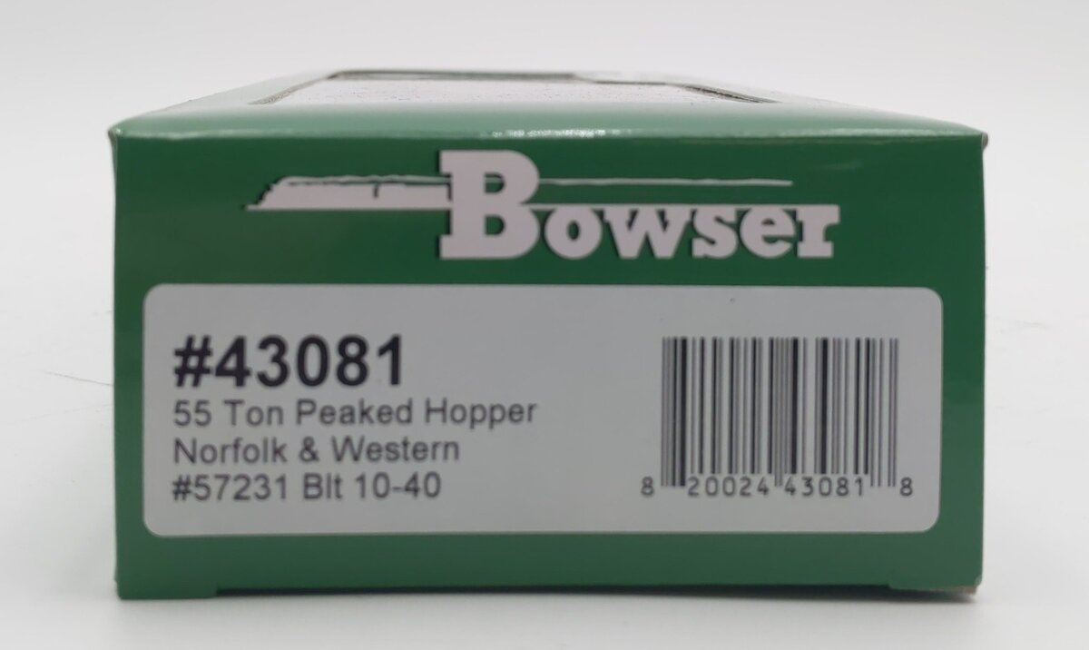 Bowser 43081 HO Norfolk & Western Peaked end 55 Ton Fishbelly Hopper Car #57231