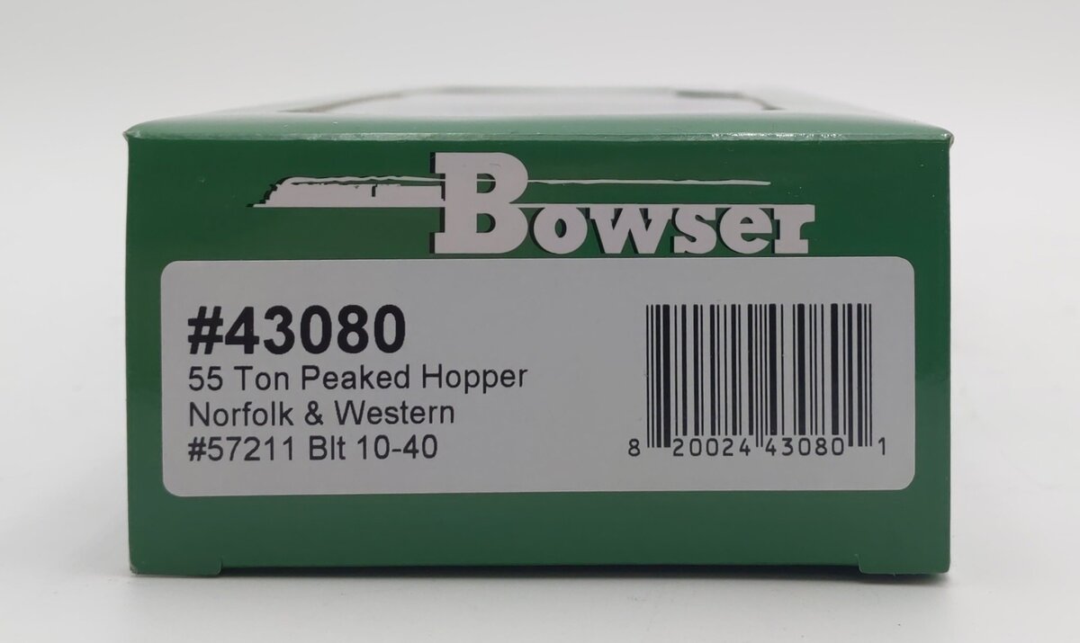 Bowser 43080 HO Norfolk & Western Peaked end 55 Ton Fishbelly Hopper Car #57211