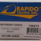 Rapido Trains 100273 HO VIA Rail Canada CC&F Lightweight Coach No Skirts #5504