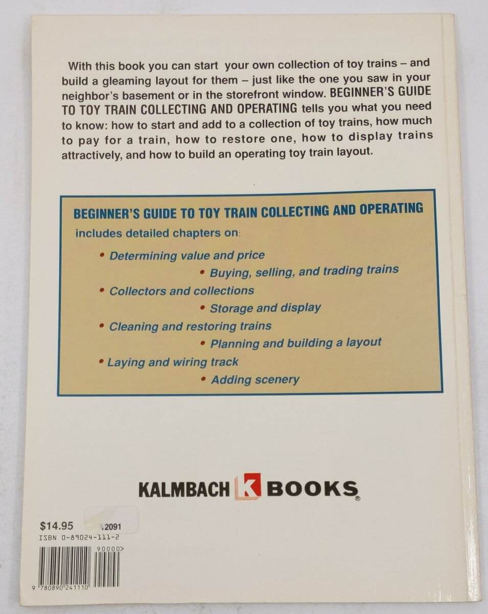 Beginner's Guide to Toy Train Collecting and Operating Paperback Book John Grams VG