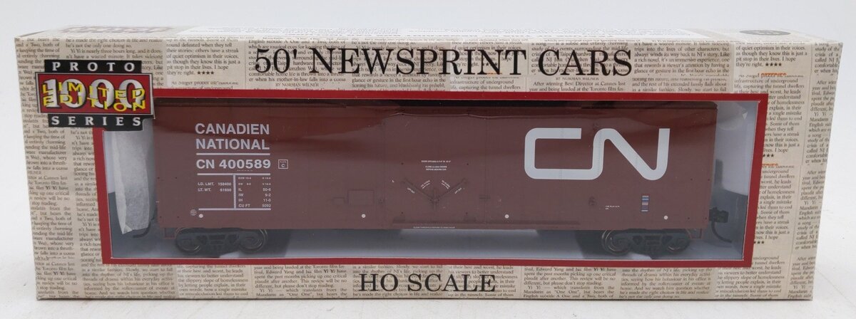 Proto 1000 300576 HO Scale Canadian National Newsprint Boxcar #400589 LN/Box