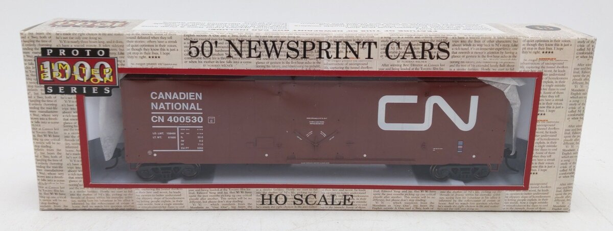 Proto 1000 300573 HO Scale Canadian National Newsprint Boxcar #400530 LN/Box
