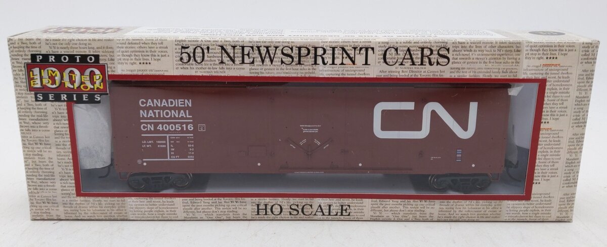 Proto 1000 300571 HO Scale Canadian National Newsprint Boxcar #400516 LN/Box
