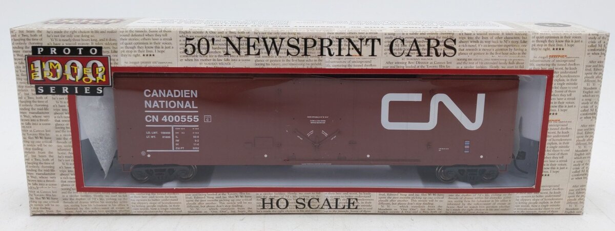 Proto 1000 300575 HO Scale Canadian National Newsprint Boxcar #400555 LN/Box