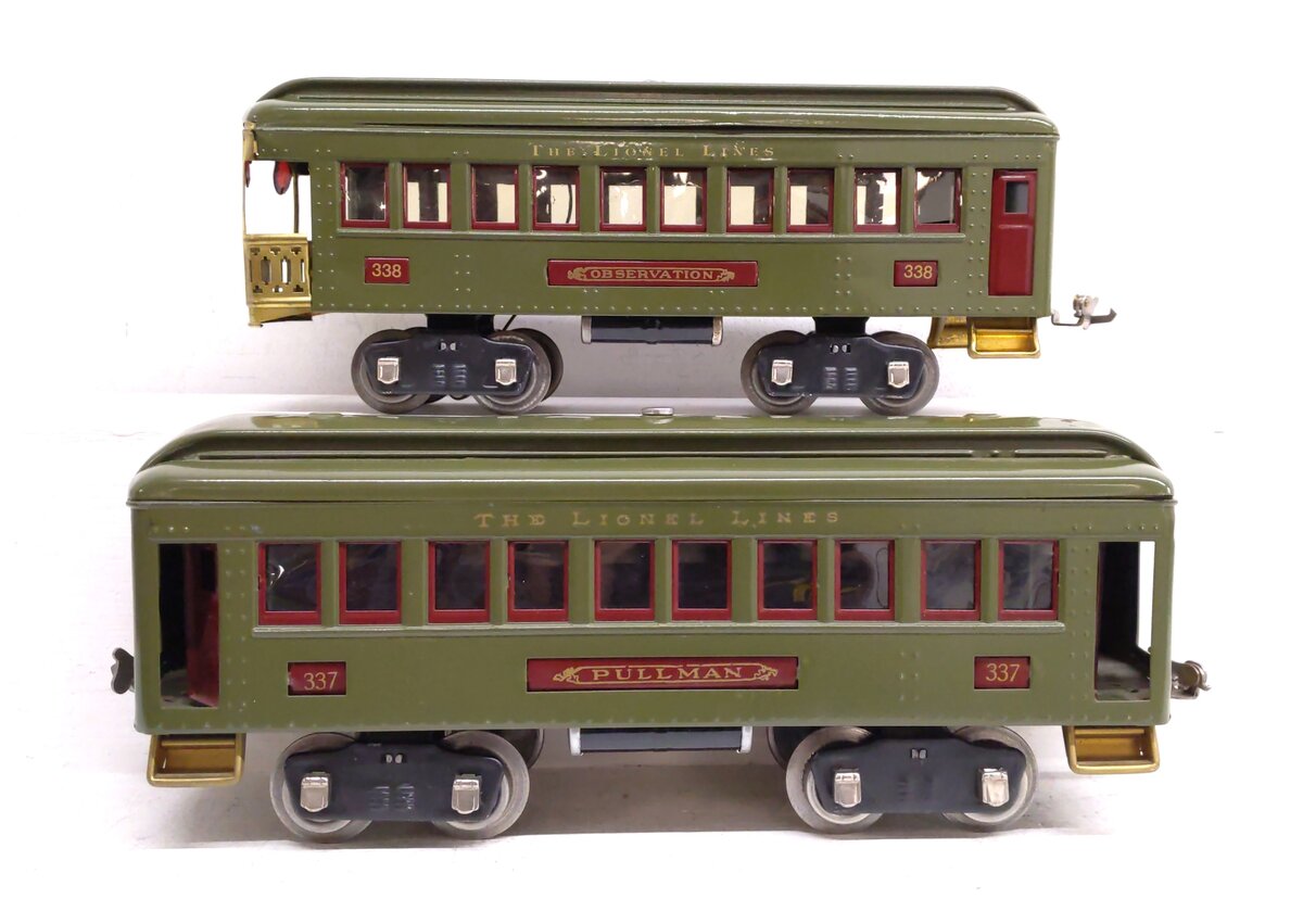 Lionel Vintage Standard Gauge Prewar Restored Passenger Cars: 337 & 338 [2]