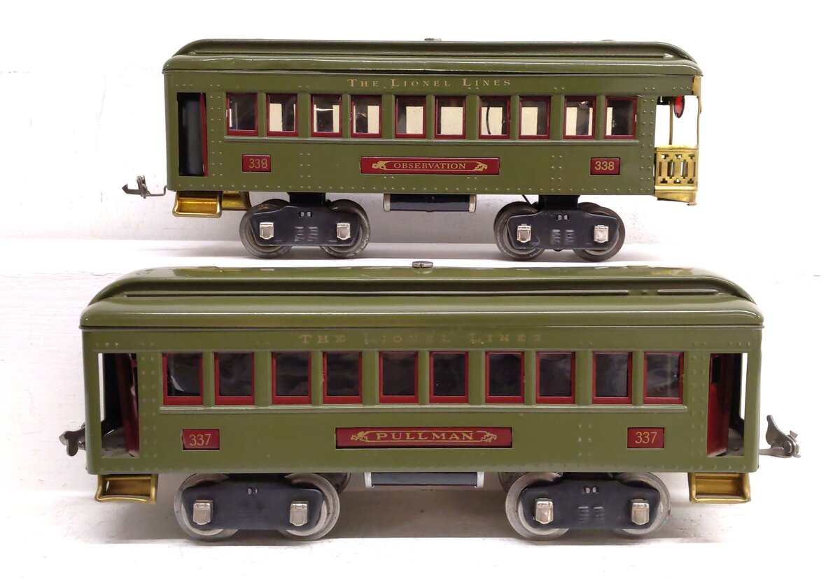 Lionel Vintage Standard Gauge Prewar Restored Passenger Cars: 337 & 338 [2]