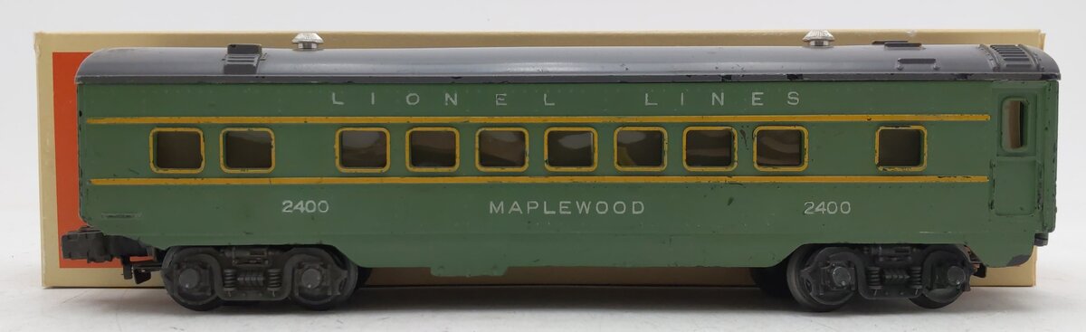 Lionel 2400 Vintage O Lionel Lines Green/Gray Maplewood Lighted Pullman Car VG/Box