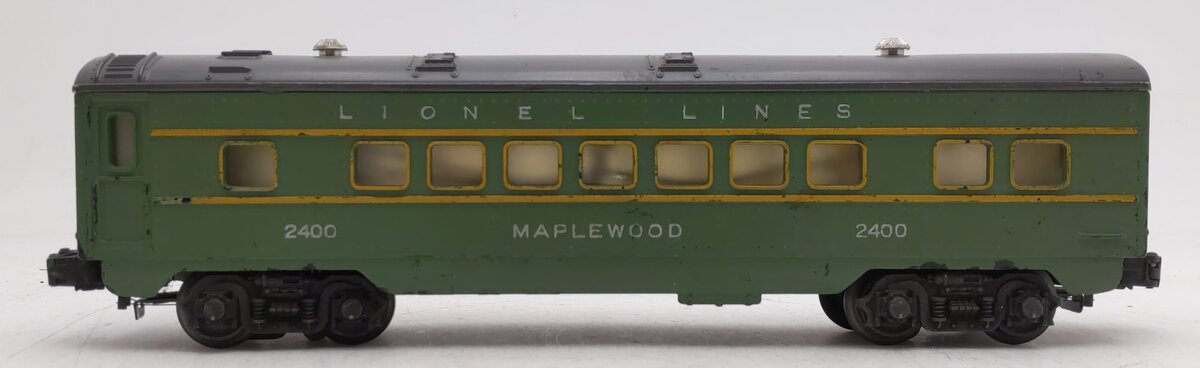 Lionel 2400 Vintage O Lionel Lines Green/Gray Maplewood Lighted Pullman Car VG/Box