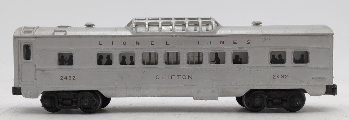 Lionel 2432 Vintage O Lionel Lines Clifton Illuminated Vista Dome Car VG