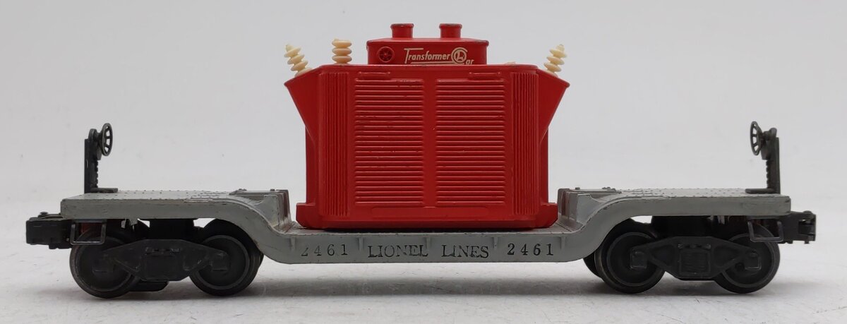 Lionel 2461 Vintage O Postwar Diecast Flatcar w/ Red Transformer VG/Box