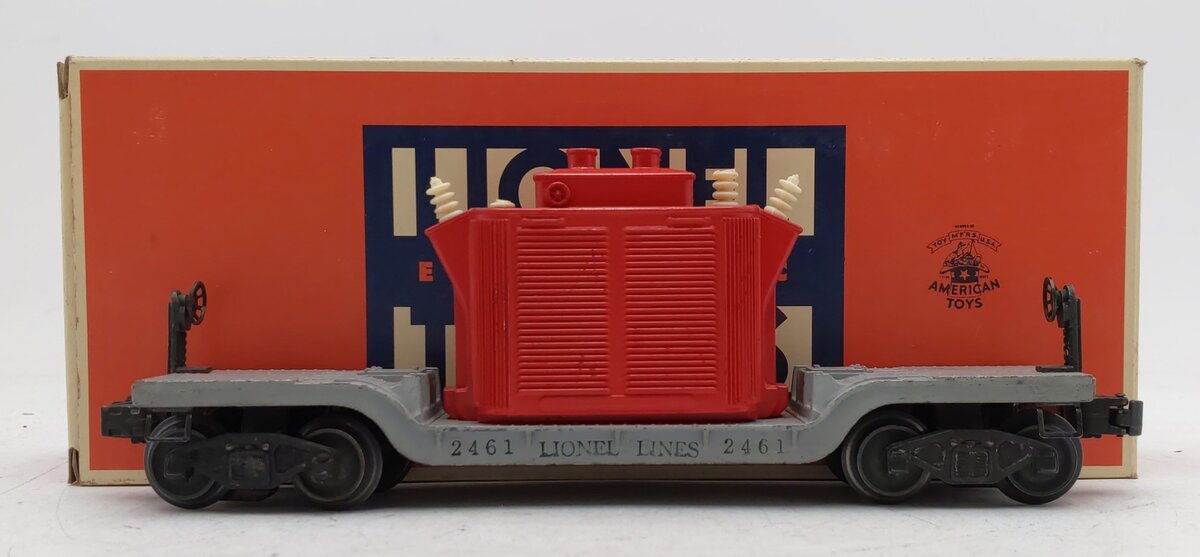 Lionel 2461 Vintage O Postwar Diecast Flatcar w/ Red Transformer VG/Box