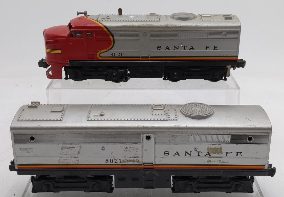 Lionel 6-8020 O Gauge Santa Fe Alco A/B Diesel Locomotive Set #8020/8021 VG