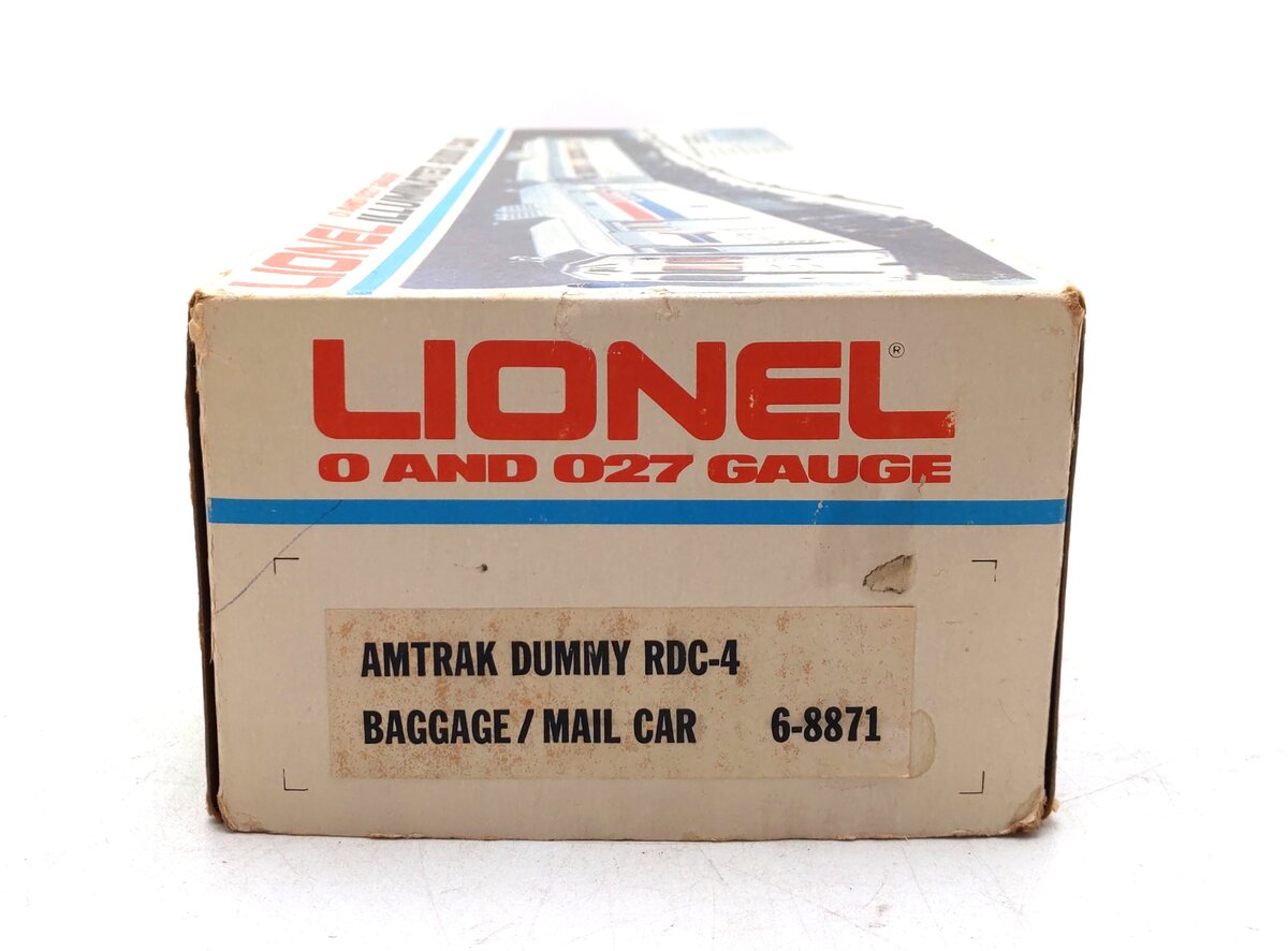 Lionel 6-8871 O Gauge Amtrak Dummy RDC-4 Baggage/Mail Car #8871 EX/Box